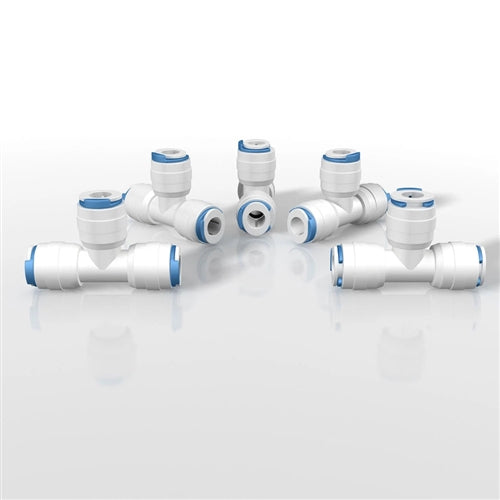 AquaticLife Press 1/4" Tee w/ 3 Blue Clips