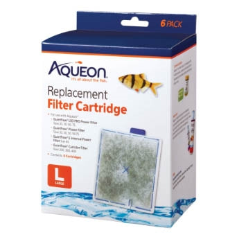 Aqueon QuietFlow 20, 30, 50, 55 & 75 Filter Replacement Filter Cartridge, Large, 6-pack