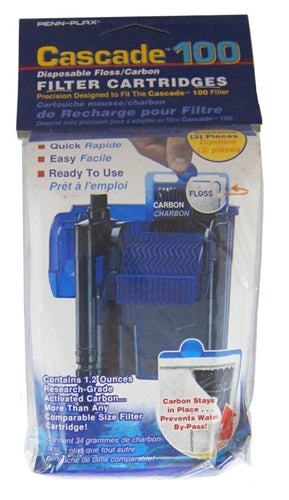 Penn-Plax Cascade 100 Power Filter Replacement Filter Cartridge 3-Pack (CPF2C3)