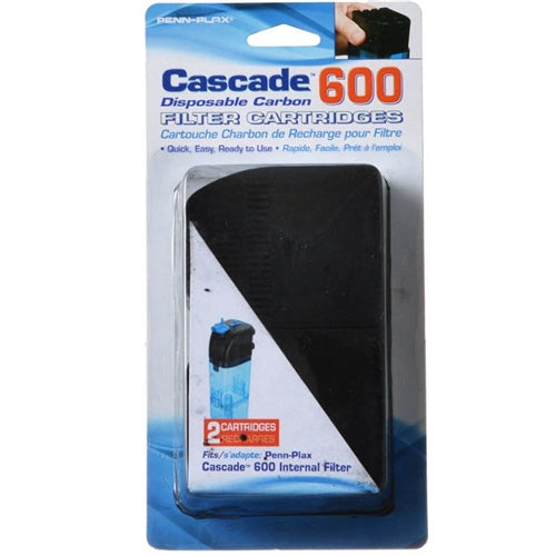 Penn-Plax Cascade 600 Internal Filter Replacement Carbon Cartridges, 2-Pack (CIF12)