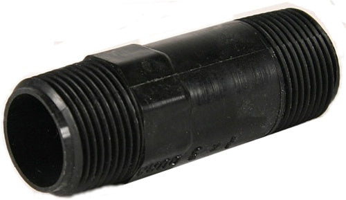 Nylon Nipple 1" MPT x 1" MPT x 3" length, black