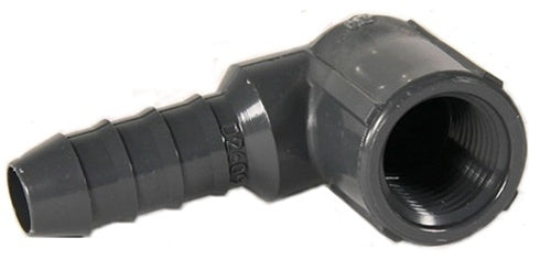 Schedule 40 PVC Elbow Insert Adapters 1/2" FPT x 3/4" Hose Barb