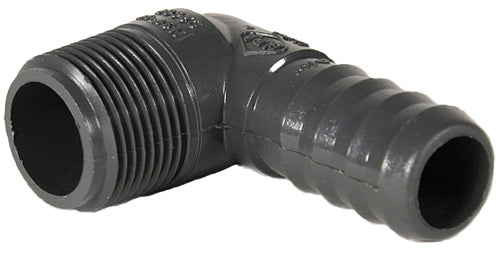 Schedule 40 PVC Elbow Insert Adapters 1" MPT x 1" Hose Barb
