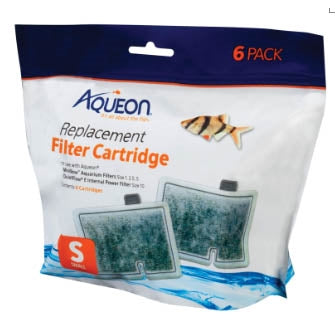Aqueon QuietFlow 10 Internal Shrimp Filter & MiniBow Replacement Filter Cartridge, Small, 6-pack