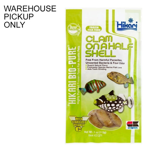 Hikari USA Clam On a Half Shell Frozen Fish Food, 4 oz (WAREHOUSE PICKUP ONLY)