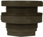 Inland Seas PVC Bulkhead Tank Adapter, 3/4" Thread x Thread, Schedule 80, Gray