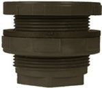 Inland Seas PVC Bulkhead Tank Adapter, 1" Slip x Slip, Schedule 80, Gray