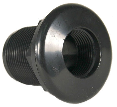 JT Manufacturing Bulkhead 1" Thread x Slip, Black