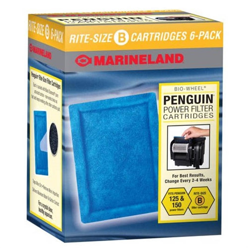 Marineland Penguin Rite-Size B BIO-Wheel 150 & 125 Replacement Filter Cartridge (6-Pack)