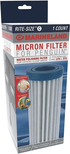 Marineland Penguin Pro 275 & 375 Filter Water Polishing Micron Filter, Rite Size C (AQ-78254)