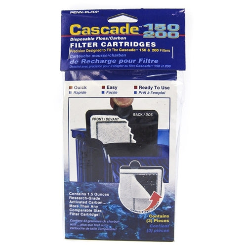 Penn-Plax Cascade 150/200 Power Filter Replacement Filter Cartridge 1-Pack (CPF34C)