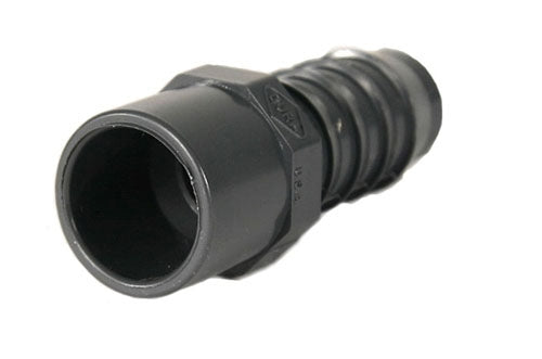Schedule 40 PVC Straight Insert Adapters 1/2" Spg x 1/2" Hose Barb