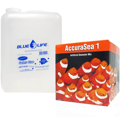 Two Little Fishies AccuraSea1 Artificial Saltwater Mix with a Blue Life 5 Gallon Water Jug  NO FREE FREIGHT