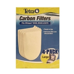 Tetra Whisper EX20, EX45 & EX70 Carbon Filter Large Replacement, 4- Pack