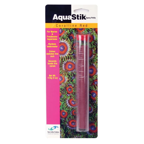 Two Little Fishies Aquastik Aquarium Epoxy Putty, Red, 4 oz